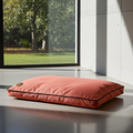 Burnt Orange Dog Lounger - Soft Hollow Fiber Pet Bed with Non-Slip Base - Pet Loungers for dogs Snug and Cosy Pets