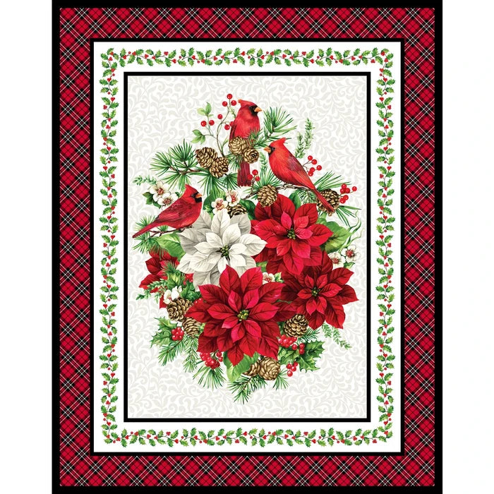 Cardinal Christmas DP25476-10 Panel by Deborah Edwards from Northcott Fabrics