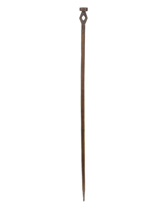 Carved Diamond Folk Art Cane