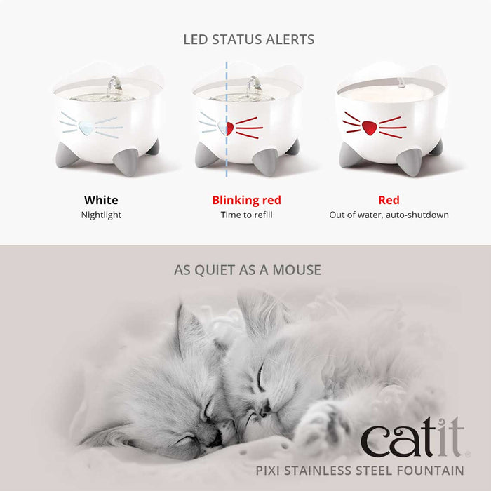 Catit PIXI Stainless Steel Drinking Fountain 2.5L