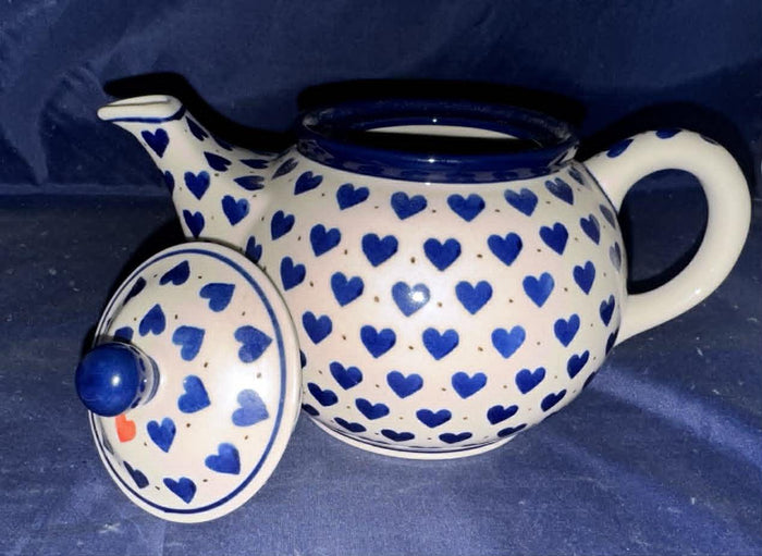 Ceramika Artystyczna Blue Hearts 3 Cup Teapot - Shape: 264 - Pattern: Blue Hearts (570X)