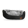 Charcoal Softie Dog Pet Bed - Faux Fur Rectangle Box Bed Machine Washable - Pet Beds for dogs Snug and Cosy Pets