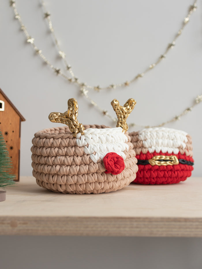 Christmas Deer and Santa Baskets | US Stock