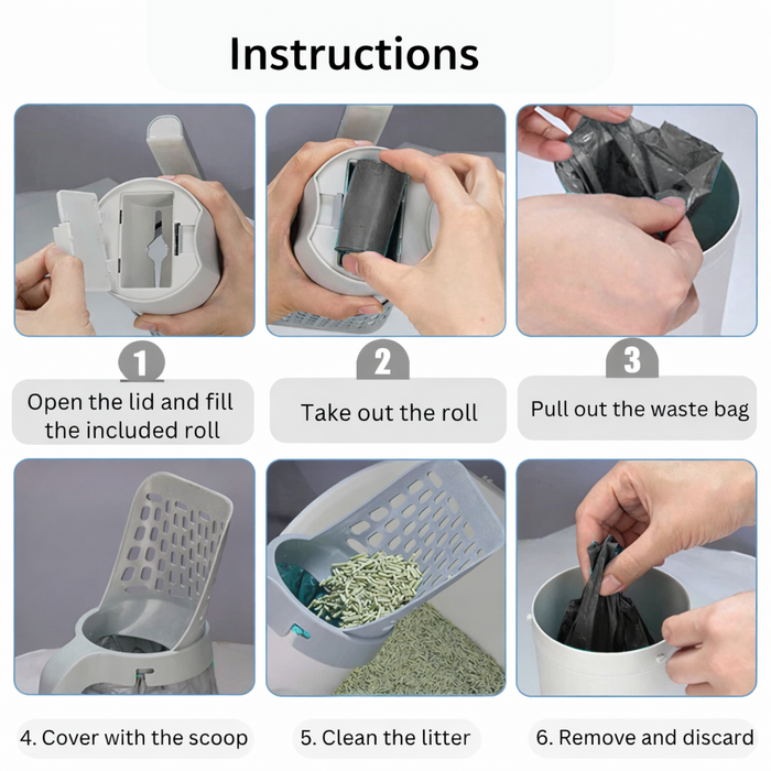 CleanSweep Cat Litter Scoop with Refill Bag System