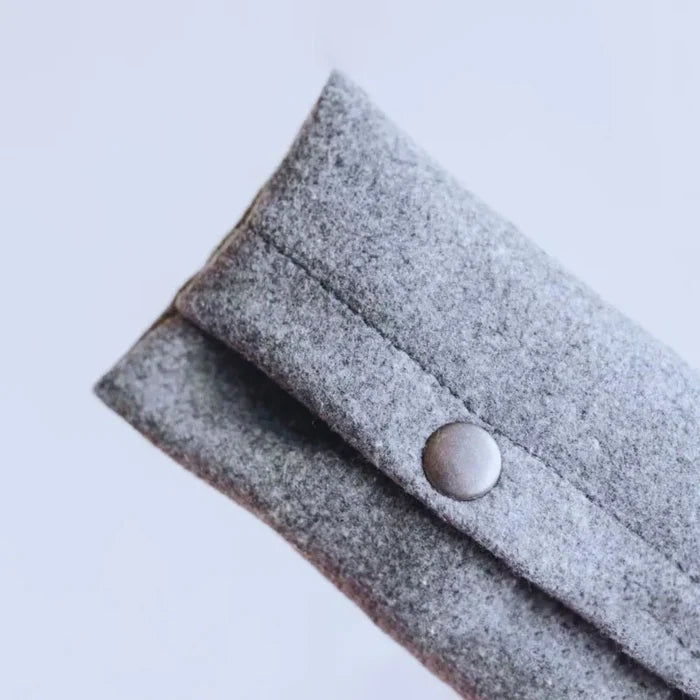 CleanWalk – Felt Dog Waste Bag Dispenser with Leather Strap