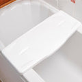 Full view of Cosby Bariatric Bath Board bath board showing slatted seat, integral handle and adjustable brackets on a plain background.