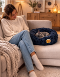 Anti Anxiety Donut Dog Pet Puppy Bed - Cozy Comfort for Your Furry Friend - Pet Beds for dogs Snug and Cosy Pets