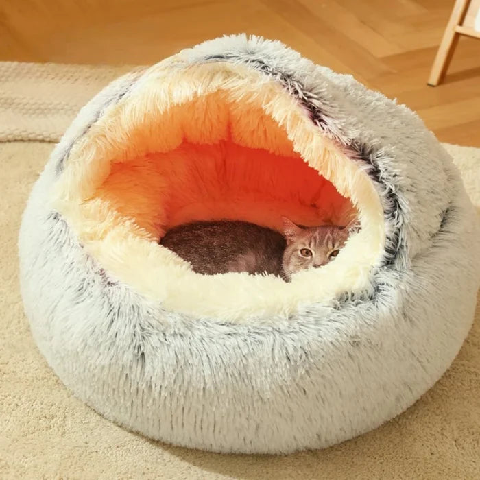 CozyCircle 2-in-1 Semi-Enclosed Round Cat & Pet Bed