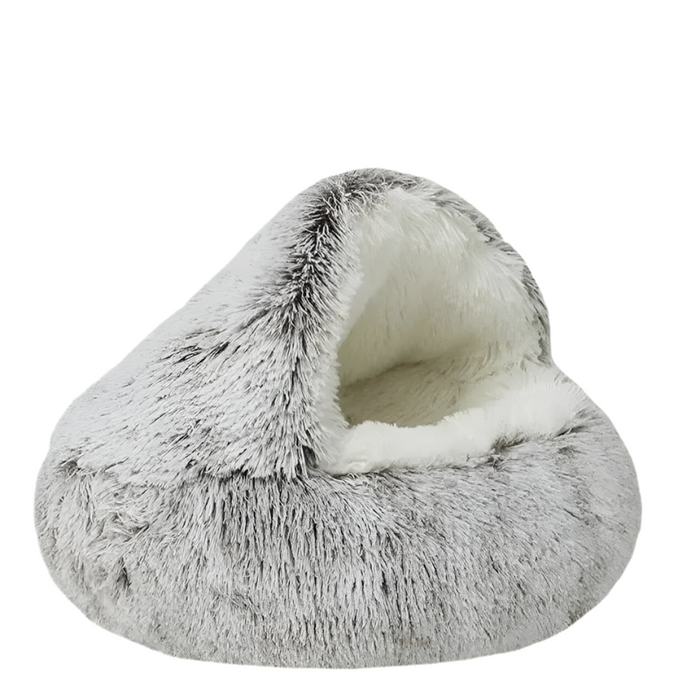 Brown with fur / 35x35cm
