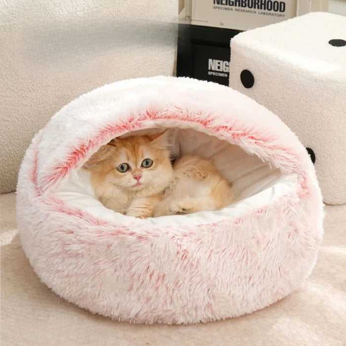 CozyCircle 2-in-1 Semi-Enclosed Round Cat & Pet Bed