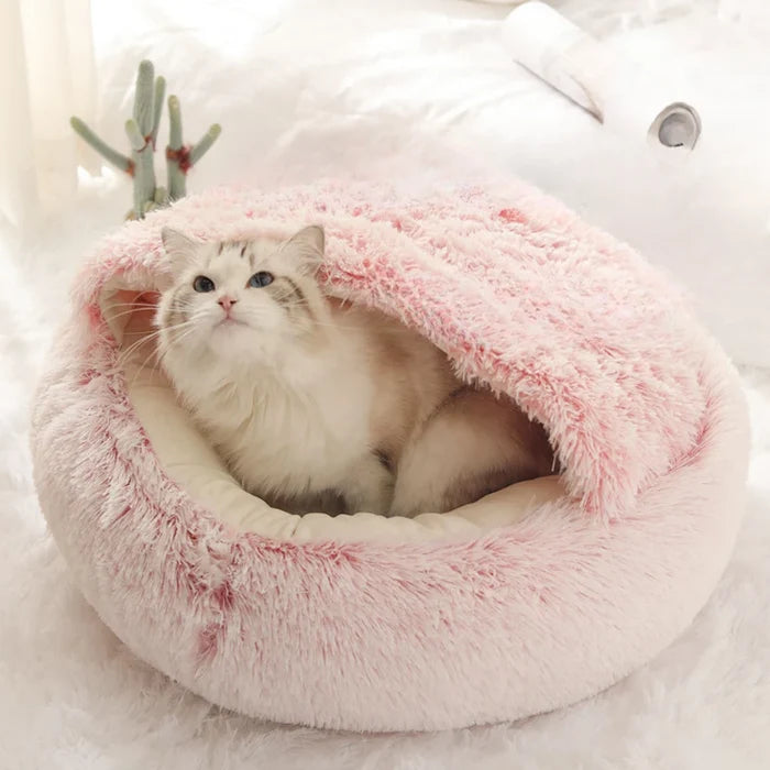 CozyCircle 2-in-1 Semi-Enclosed Round Cat & Pet Bed