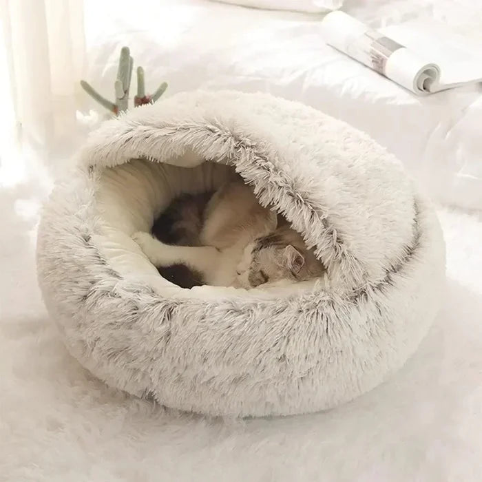 CozyCircle 2-in-1 Semi-Enclosed Round Cat & Pet Bed