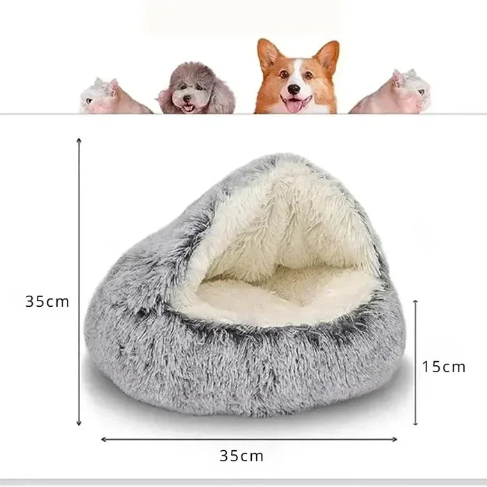 CozyCircle 2-in-1 Semi-Enclosed Round Cat & Pet Bed