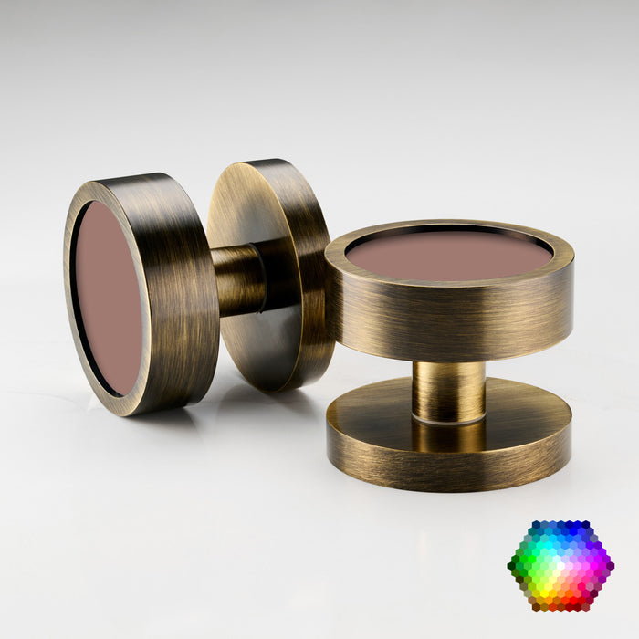 Custom Colour Brass Mortice Door Knobs in Antique