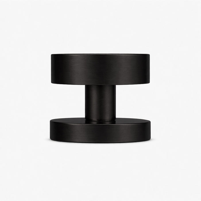 Custom Colour Brass Mortice Door Knobs in Black – side view