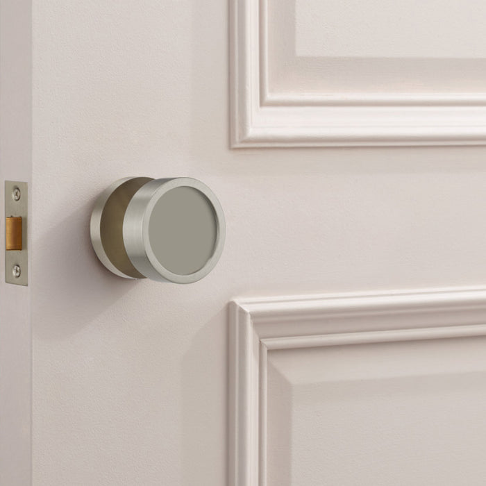Custom Colour Brass Mortice Door Knobs in Silver – product view 4