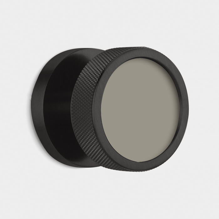 Custom Colour Brass Mortice Door Knobs Knurled in Black – product view 4