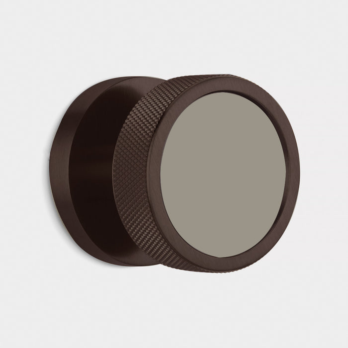Custom Colour Brass Mortice Door Knobs Knurled in Bronze – product view 3