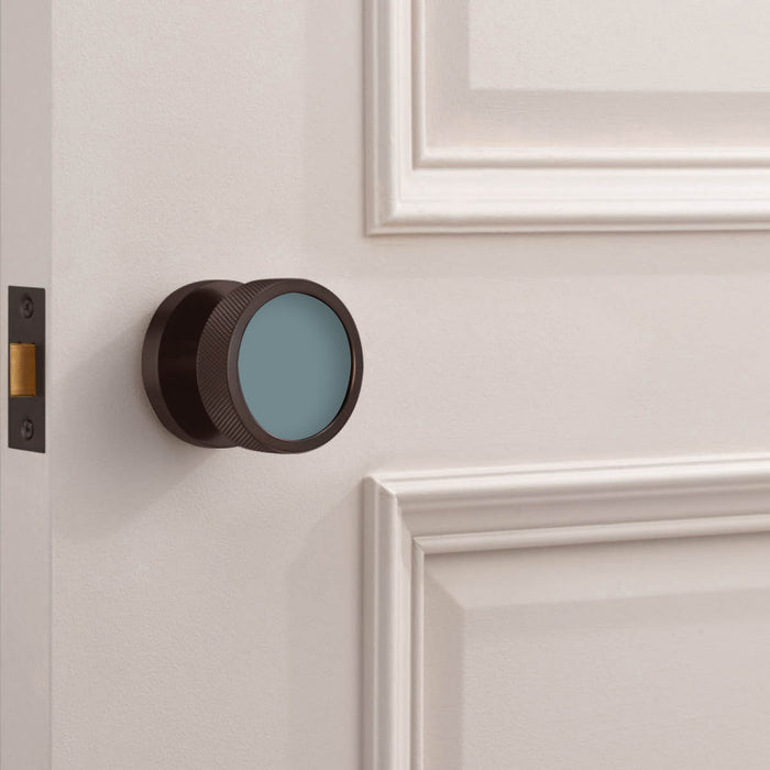 Custom Colour Brass Mortice Door Knobs Knurled in Bronze – product view 4