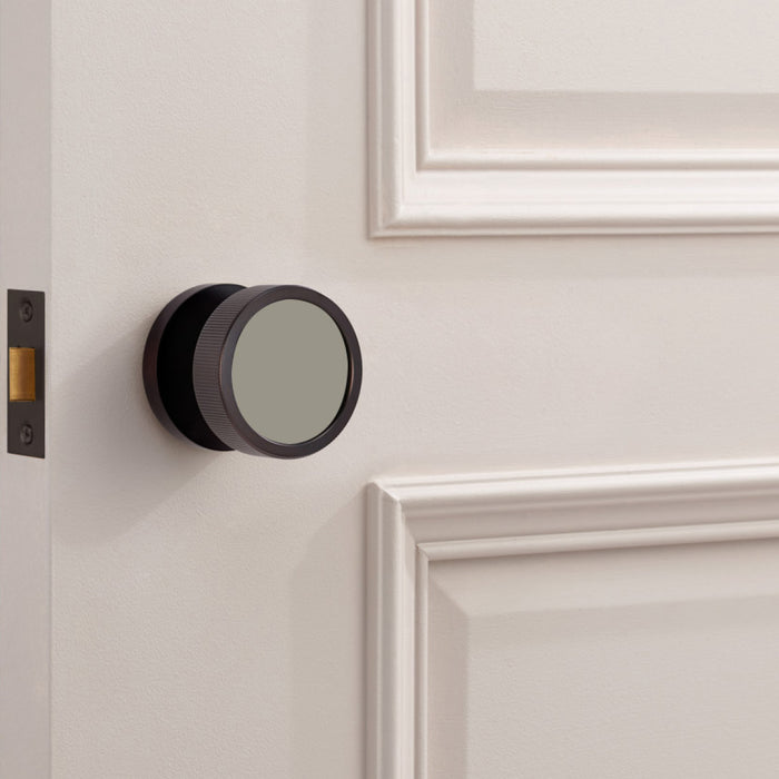Custom Colour Brass Mortice Door Knobs Linear in Bronze – product view 5