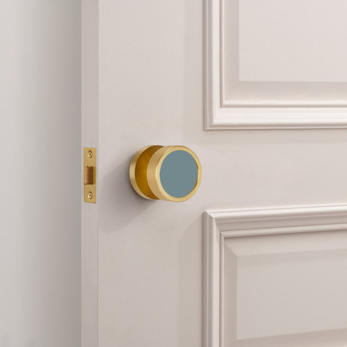 Custom Colour Brass Mortice Door Knobs Linear in Gold – product view 4