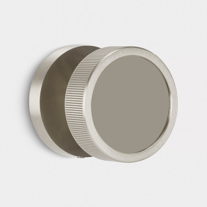 Custom Colour Brass Mortice Door Knobs Linear in Silver – product view 3