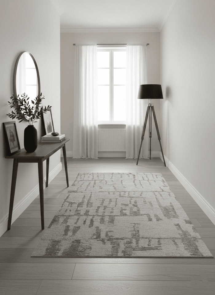 Custom Made Beige, Olive and Gray Hand Knotted Modern Abstract wool Area Rug - The Rug Decor