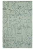 Custom Made Ivory, Beige and Gray Maze Design Hand knotted wool Area Rug - The Rug Decor