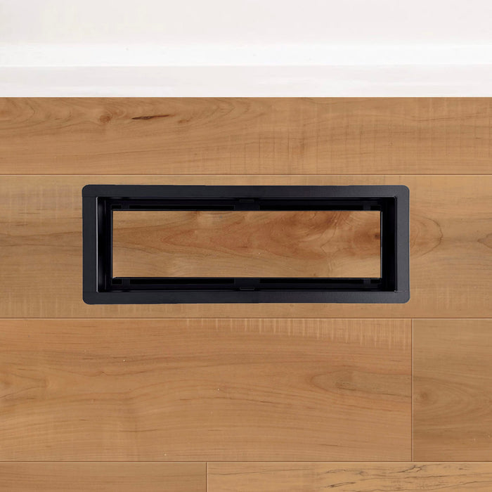 DAVENTE Drop-In Top Flush Mound Floor Vent - 4” x 12” Duct Opening (BLACK)