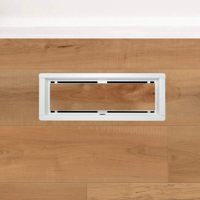 DAVENTE Drop-In Top Flush Mount Floor Vent - 4” x 12” Duct Opening (WHITE)