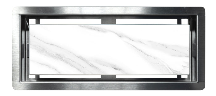 DAVENTE Drop-In Top Flush Mount Floor Vent, 4" x 10" Duct Opening (STAINLESS STEEL)