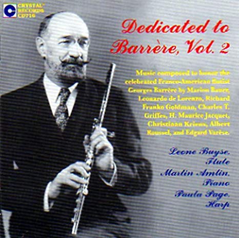 Dedicated to Barrere, Vol 2. CD (Leone Buyse, Martin Amlin, Paula Page) - FLUTISTRY