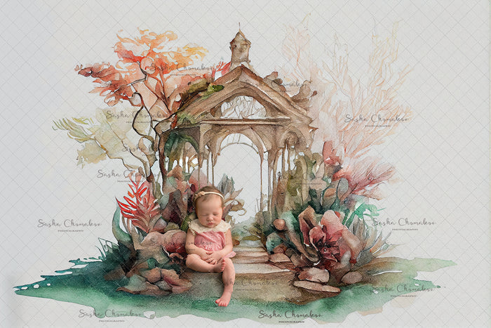 Digital  Backdrop Ai generated  composite