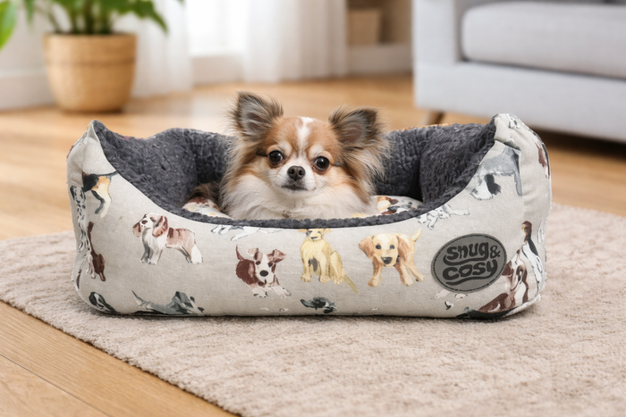 Dog Print Bed Soft Durable Pet - Cozy Retreat for Your Furry Friend - pet range for dogs Snug and Cosy Pets