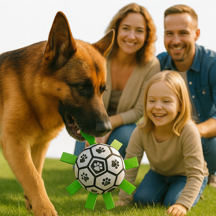 Durable Dog Ball with Tug Handles