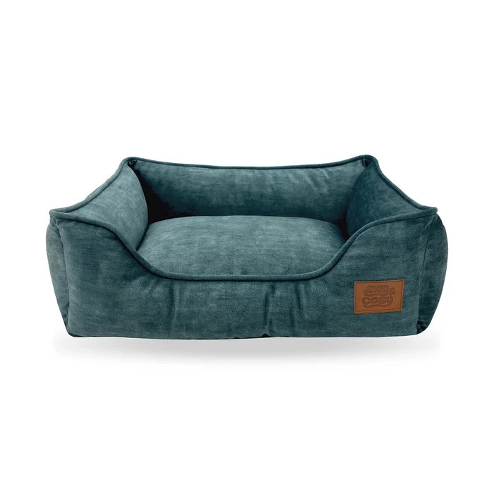 Eco Rectangle Dog Pet Puppy Bed - Recycled Plastic Bottle Yarn Wipe-Clean - Pet Beds for dogs Snug and Cosy Pets