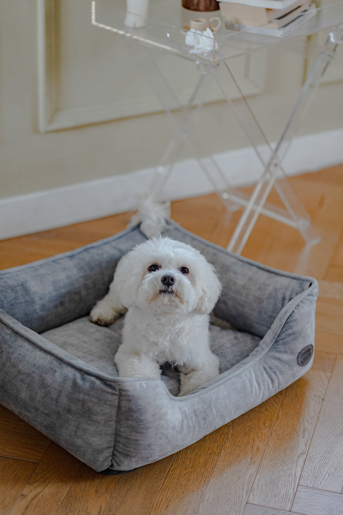 Eco Rectangle Dog Pet Puppy Bed - Recycled Plastic Bottle Yarn Wipe-Clean - Pet Beds for dogs Snug and Cosy Pets