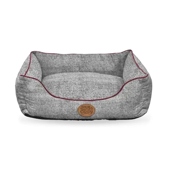 Edinburgh Herringbone Dog Bed | Luxury Tweed Rectangle Bed - for dogs Snug and Cosy Pets