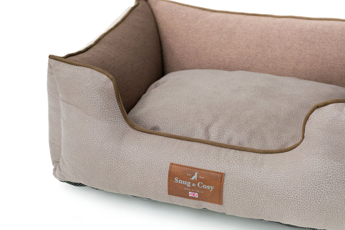 ELEGANCE Faux Leather High Sided Orthopaedic Dog Pet Bed - Dog Bed for dogs Snug and Cosy Pets