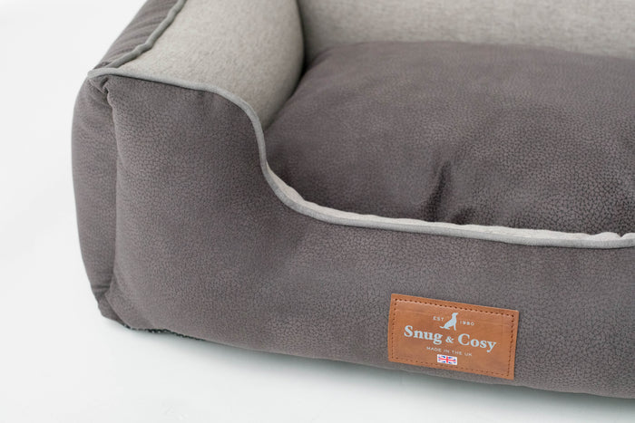 ELEGANCE Faux Leather High Sided Orthopaedic Dog Pet Bed - Dog Bed for dogs Snug and Cosy Pets