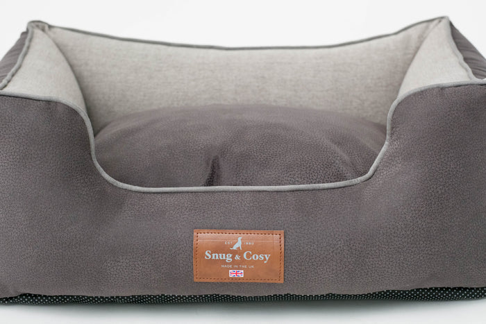 ELEGANCE Faux Leather High Sided Orthopaedic Dog Pet Bed - Dog Bed for dogs Snug and Cosy Pets