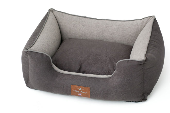 ELEGANCE Faux Leather High Sided Orthopaedic Dog Pet Bed - Dog Bed for dogs Snug and Cosy Pets
