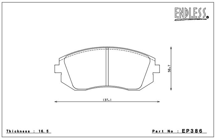 Endless Brake Pad Set EP386 MX72