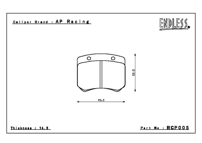 Endless Brake Pad Set RCP005 ME20