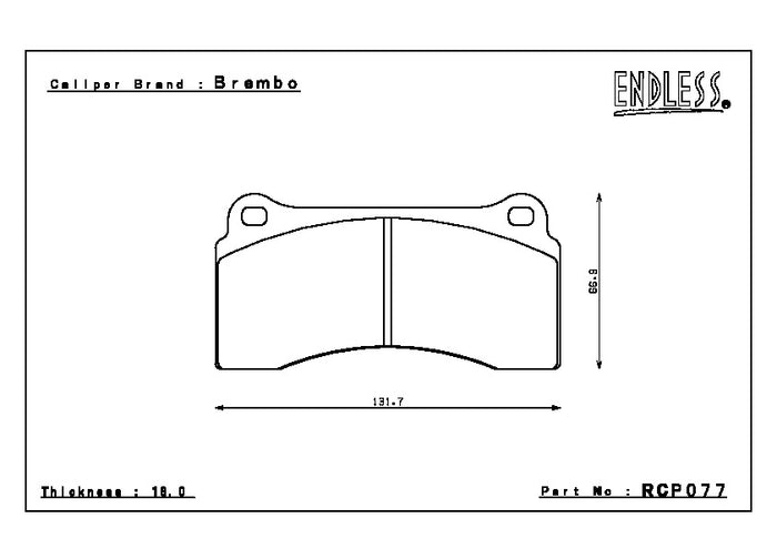 Endless Brake Pad Set RCP077 ME20 17mm