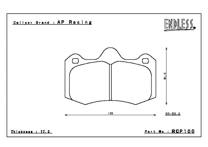 Endless Brake Pad Set RCP100 MP