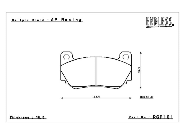 Endless Brake Pad Set RCP101 PC35