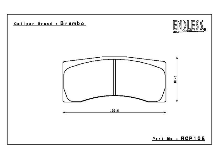 Endless Brake Pad Set RCP108 ME20 17.5mm