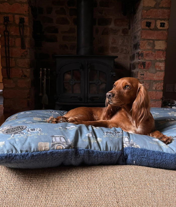 Farmyard Blue Lounger (Cover Only) - Pet Bed for dogs Snug and Cosy Pets