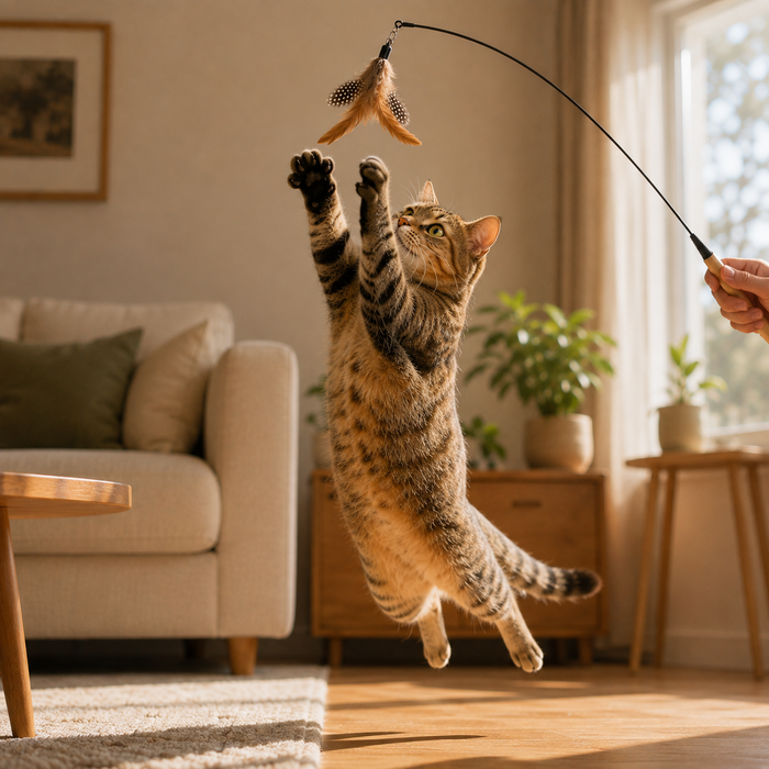 Feather Hunt Cat Wand